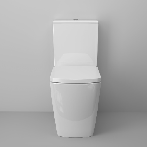 Унитаз напольный с бачком Ambassador Kingston 147K19001RS белый с сиденьем безободковый каскадный смыв - фото 3